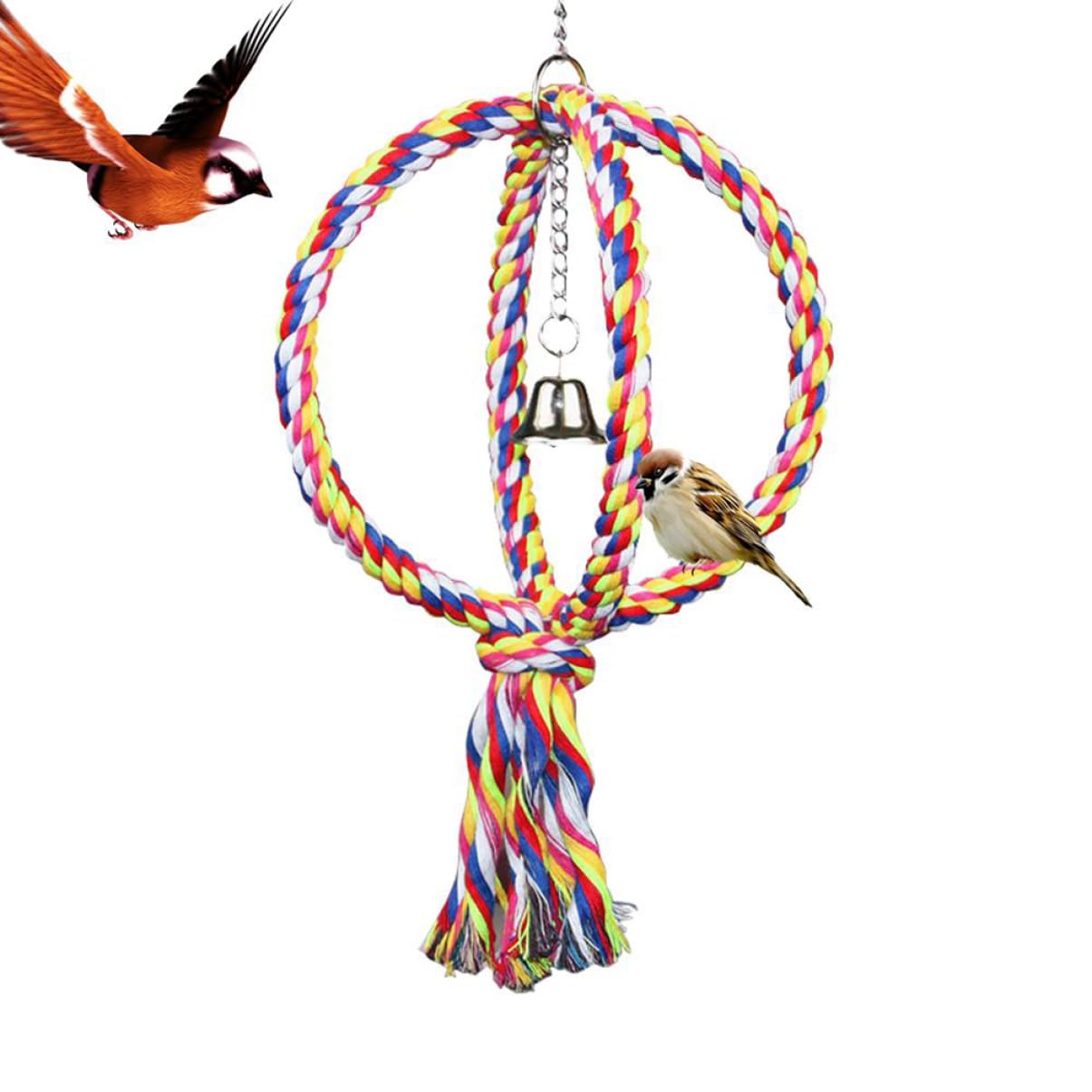 BESPORTBLE 2pezzi Rete Di Gioco Per Pappagalli Altalena Cotone Con Gancio Giocattolo Interattivo Per e Resistente Per Parrocchetti e Cockatiel