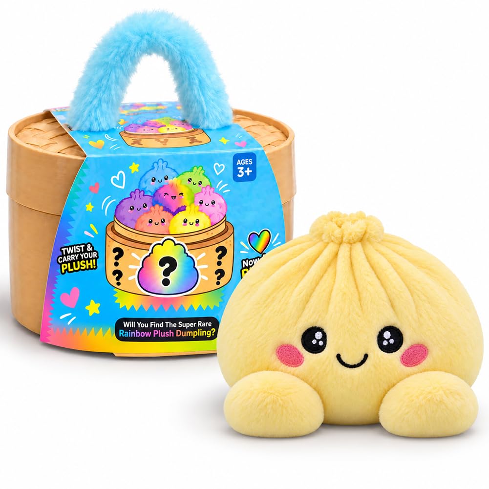 Kouipoie Dumpling Plush Blind Box,Squishy Plush Toy with Steamer Gift Box，L