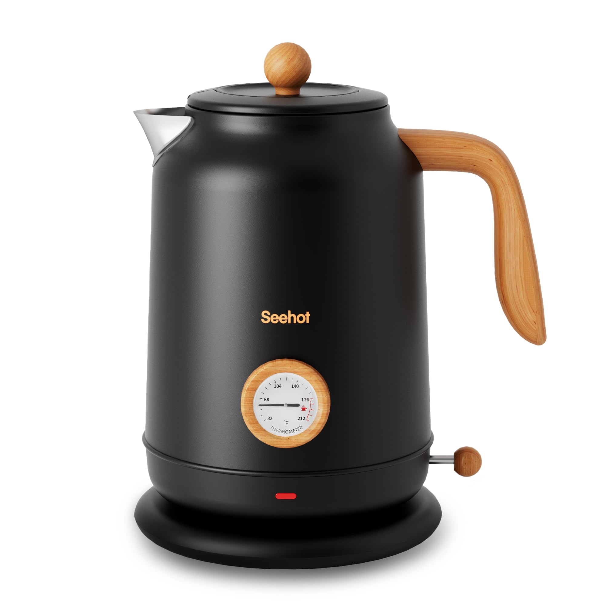 Seehot Electric Kettle with Thermometer Black