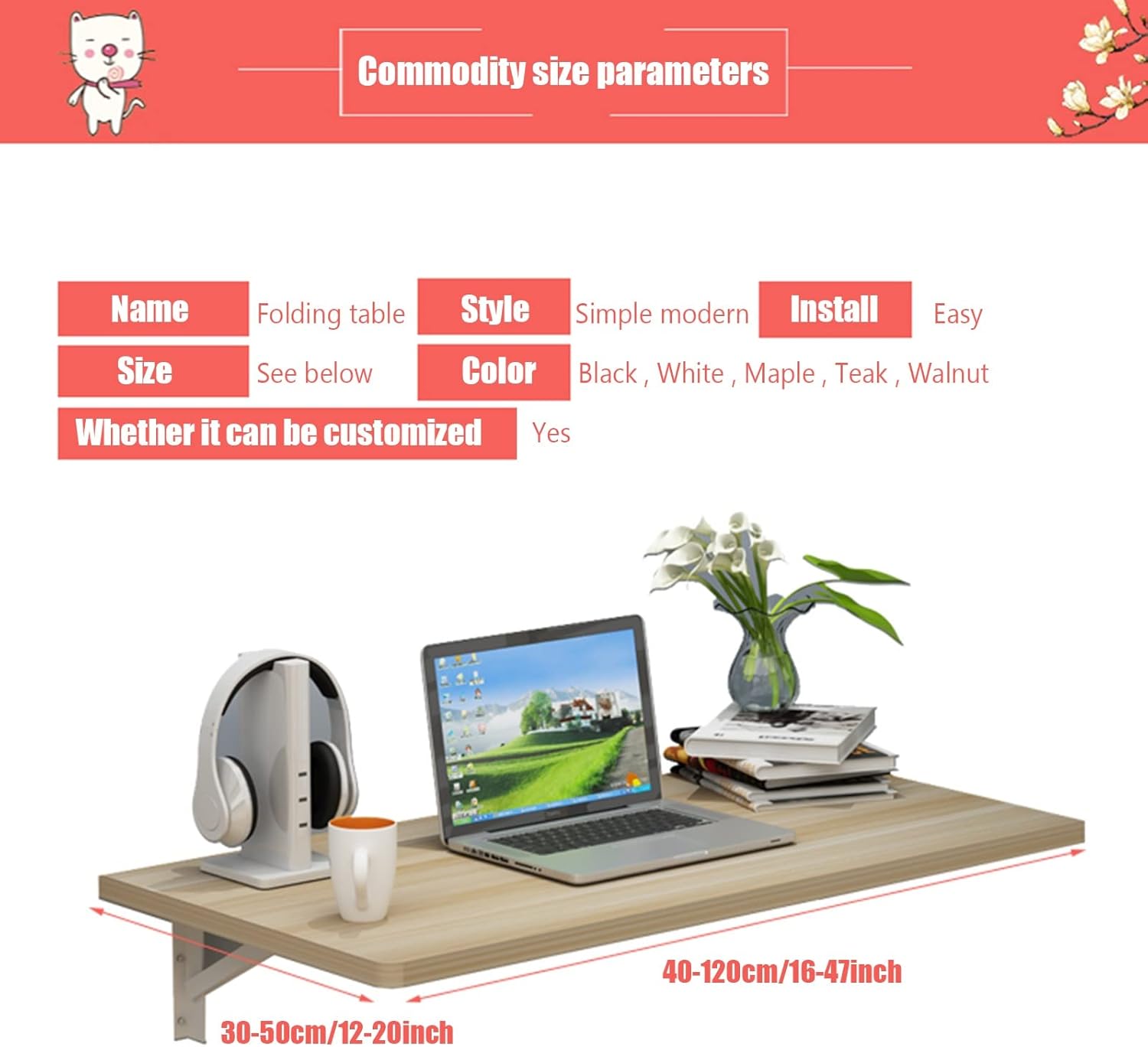 クリーム色のドロップリーフデスク クリーム色のドロップリーフデスク クリーム色のドロップリーフ