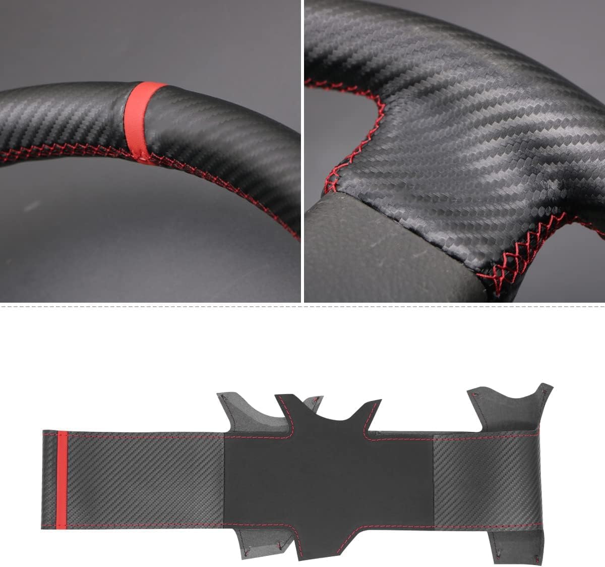 Carbon Fiber Leather Steering Wheel Cover for Lexus RX330 RX400h RX400 2004 2005 2006 2007 for Toyota Corolla Verso 2006 Camry 2004-2006 Accessories Car OEM Custom Fit Hand Stitched Parts