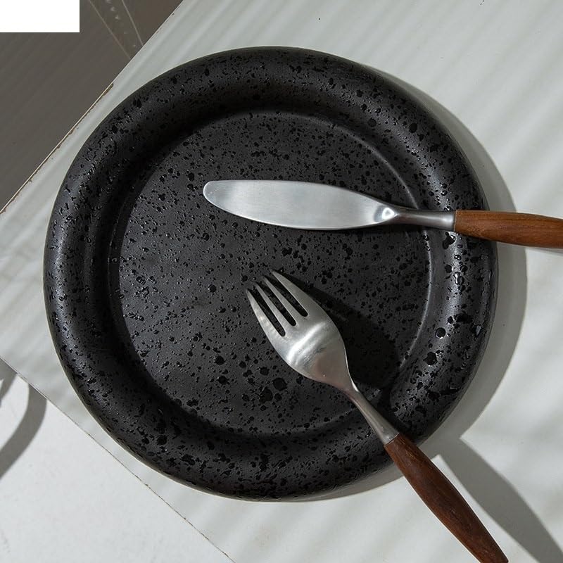 Talerze Obiadowe Ceramiczne Talerze Obiadowe Retro Kreatywne Grube Talerze Do Zupy Talerze Do Steków Talerze Deserowe Talerze Na Przekąski Jednolity Kolor Naczynia Talerz Do Zimnych A 9 Inch-One Size