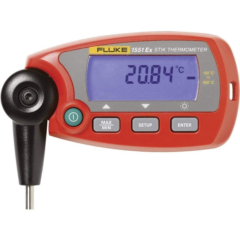 Fluke Calibration 1551A-12 EX Stik Thermometer, Fixed RTD, -50° to 160°C Temperature Range, 0.25" Stem Diameter, 12" Stem Length
