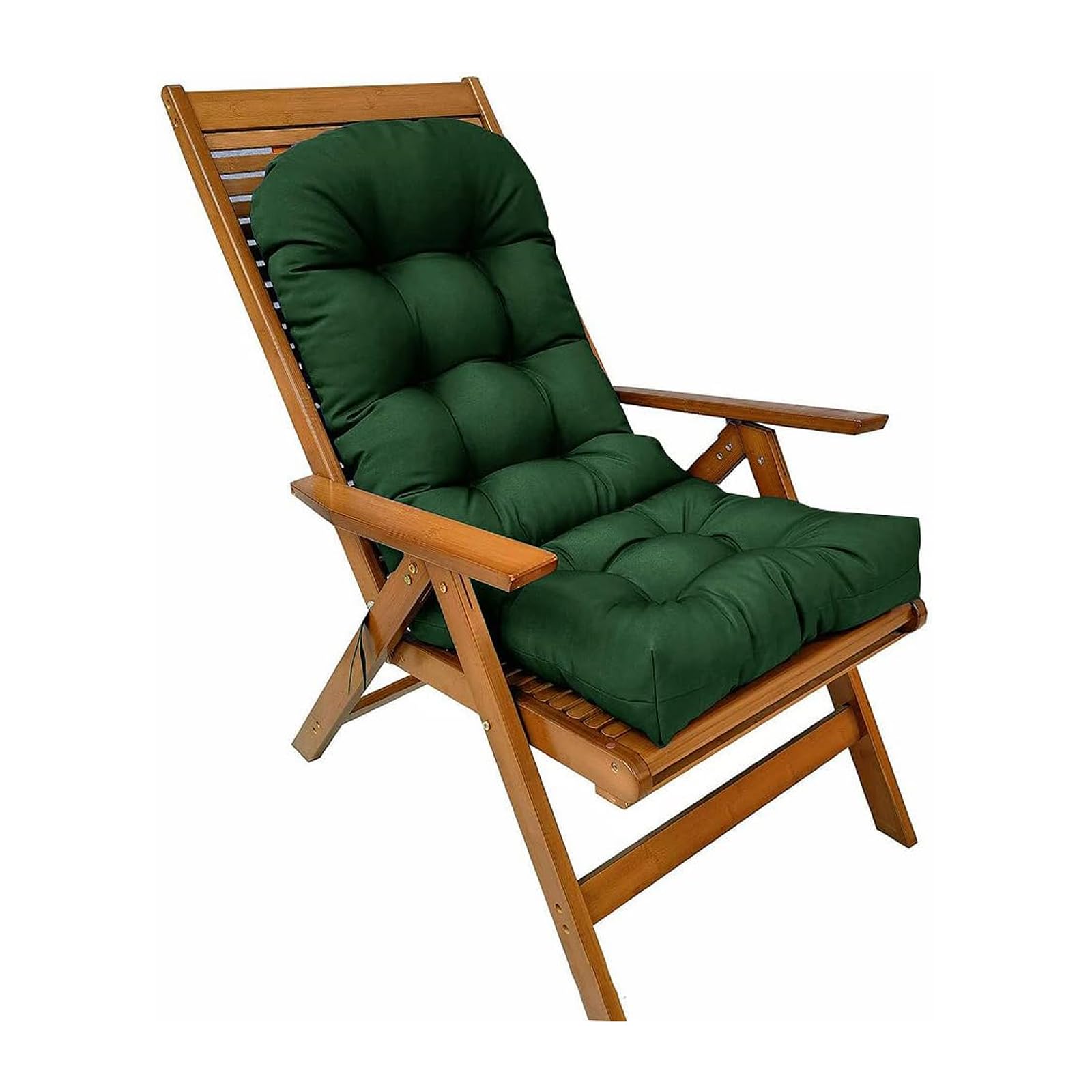 Générique Adirondack Coussin de Chaise de Jardin, Coussin de Chaise à Bascule à Dossier Haut Coussin de Salon Capitonné pour Patio Intérieur et Extérieur à Dossier Haut (Vert)