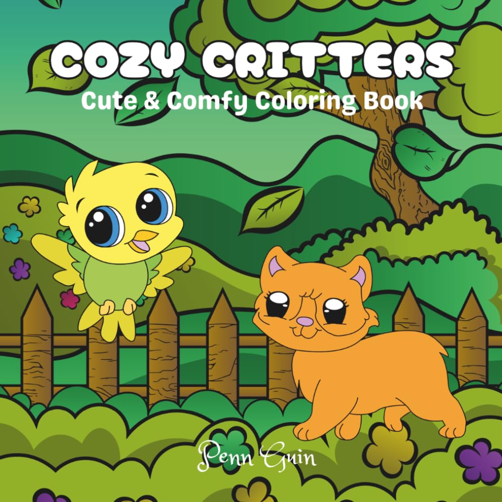 Cozy Critters: Cute & Comfy Animal Coloring Book