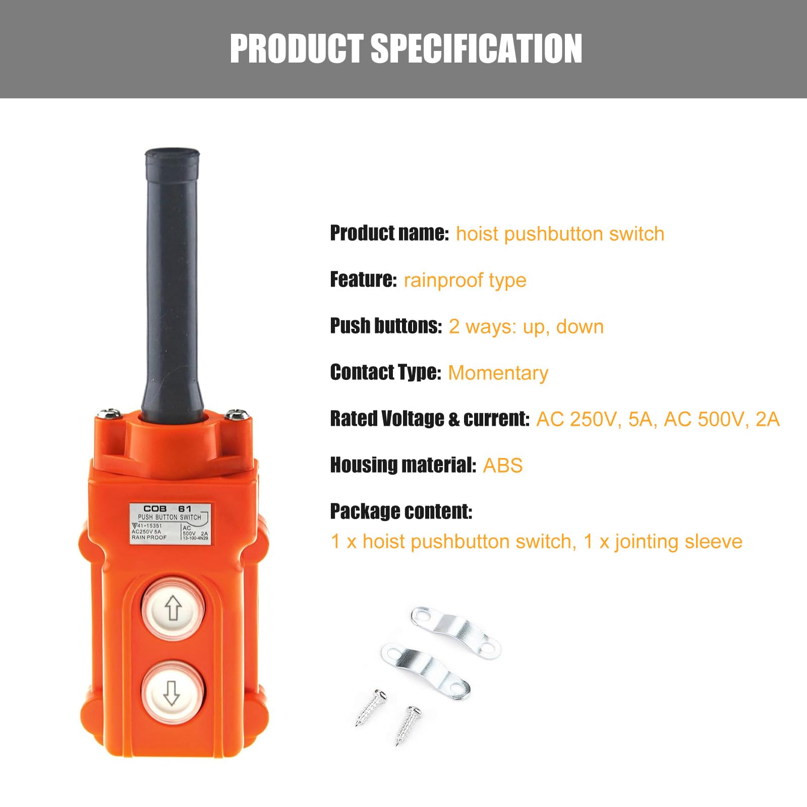 Snapklik.com : RuoFeng 2 Ways Hoist Crane Push Button Switch Rainproof ...