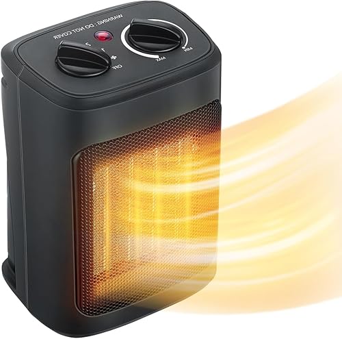 Miniatura 1 de airenote Calentador eléctrico de cerámica de 1500 W, calentadores de espacio portátiles para uso en interiores con protección contra