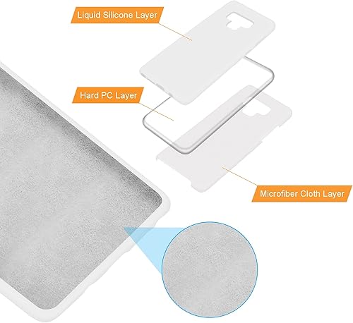 Miniatura 10 de E Segoi Funda Samsung Galaxy Note 9, silicona líquida de goma de gel a prueba de golpes, funda de tela de microfibra suave compatible con Galaxy