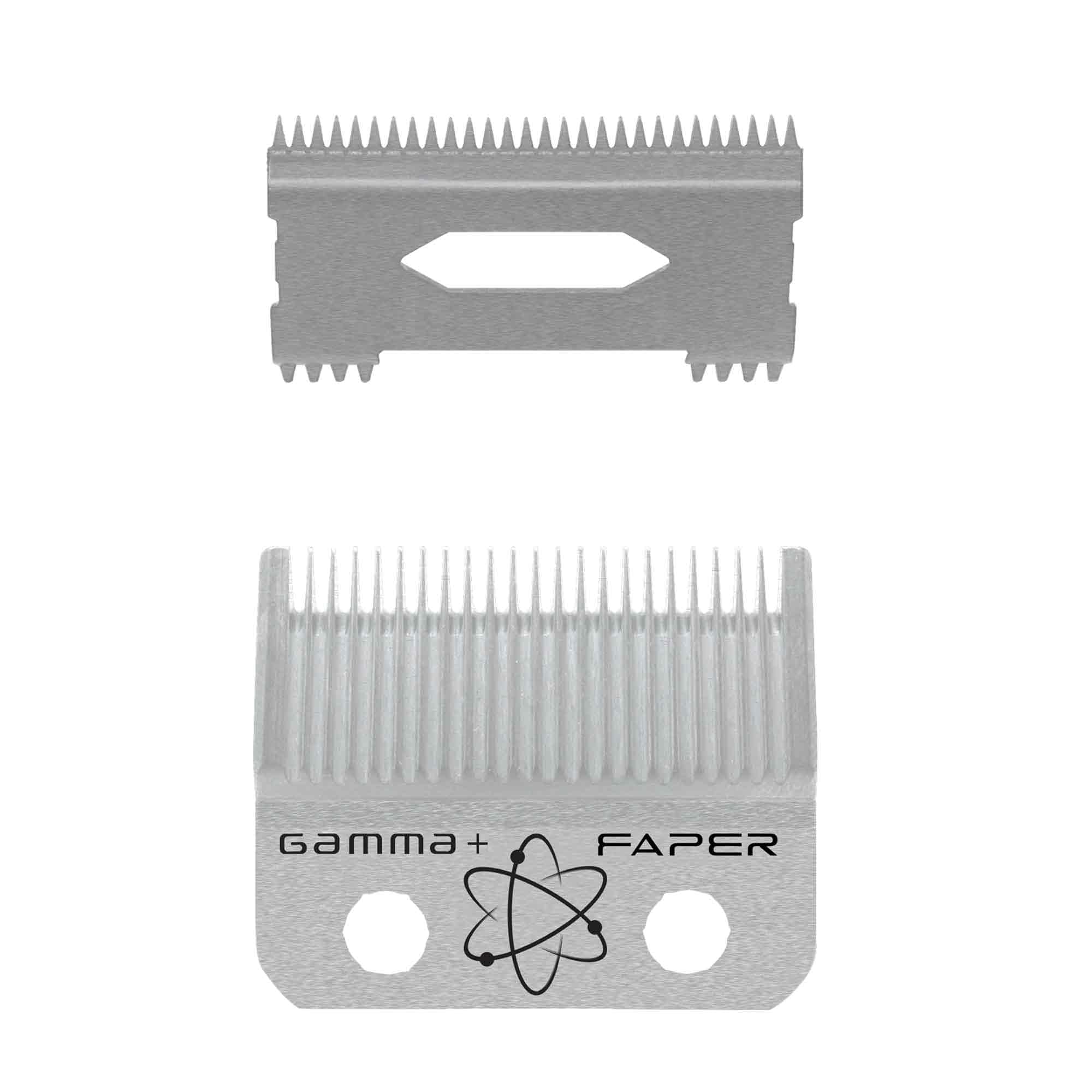 GAMMA+ Hair Clipper Fixed Moving Blade Replacement Black Diamond Carbon DLC and Gold Titanium