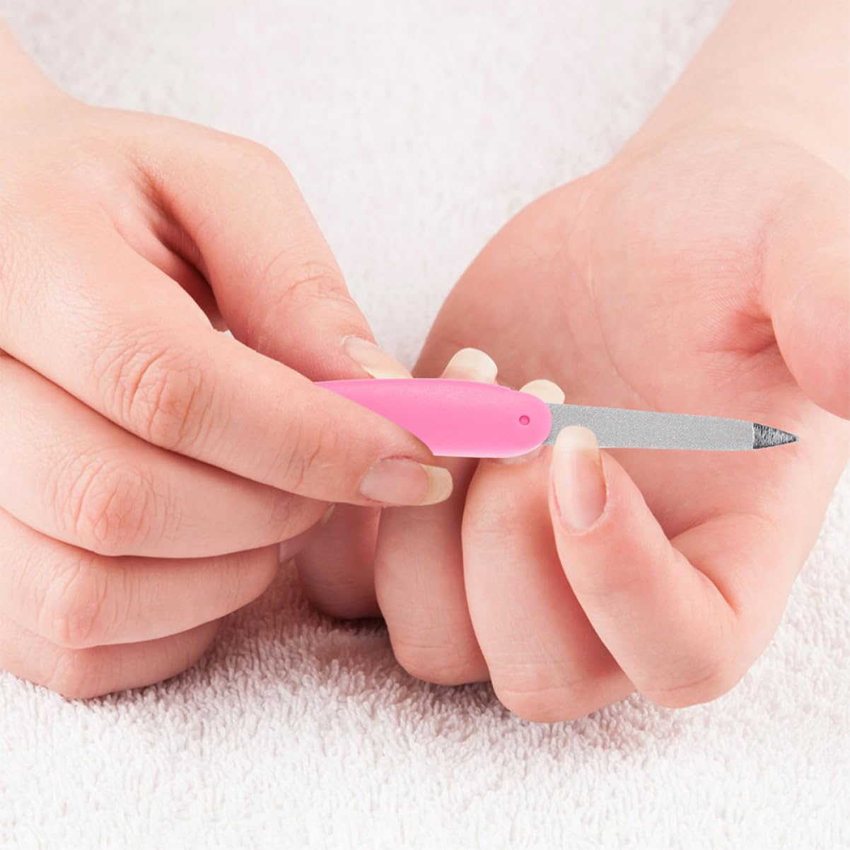 Healeved Limas de Uñas Plegables Juego de 8 de Metal Diseño Delicado y Acabado Doble Cara para Manicura Profesional en Casa o Salón