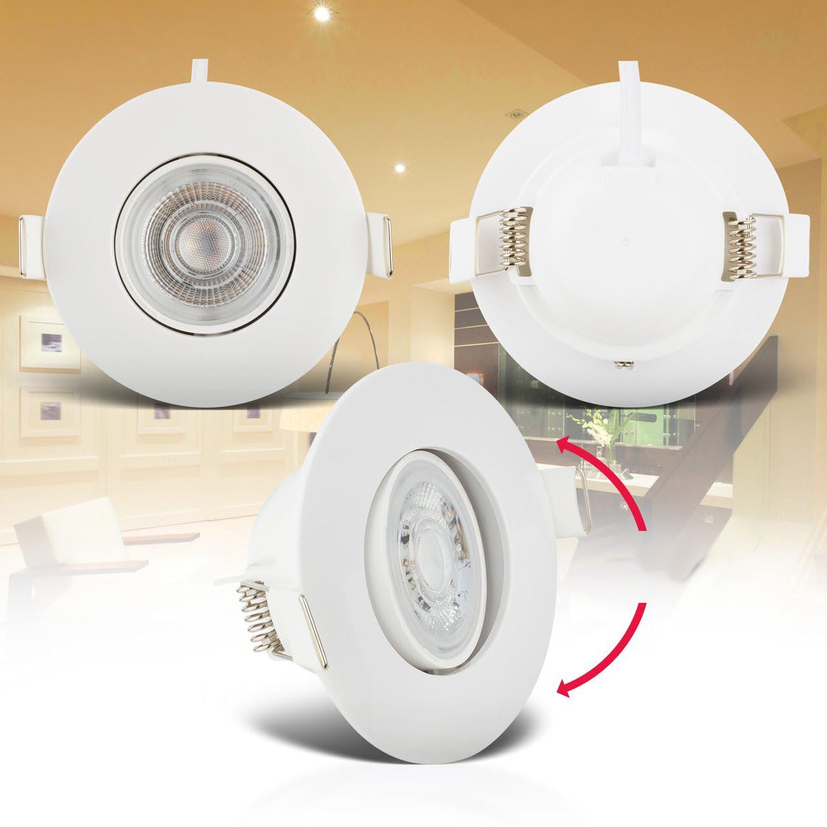 B.K.Licht Ledinbouwlamp 6-delige set badkamer inbouwspots, IP65