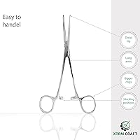 Vista 6 de Pinzas de bloqueo multiusos de hemostático Pean rectas y curvas con dientes serrados, de acero inoxidable - Hemostáticos para enfermeras, fórceps