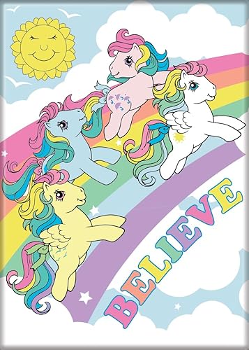Ata-Boy My Little Pony Retro Group Believe - Imán de 2.5 x 3.5 pulgadas para refrigeradores y casilleros