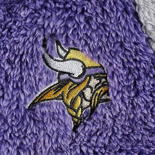 Outerstuff Newborn & Infant Purple/Gray Minnesota Vikings Game Nap Teddy Fleece Bunting Full-Zip Sleeper