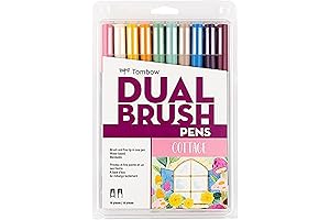Tombow 56185 Dual Brush Pen Art Markers, Cottage 10-Pack