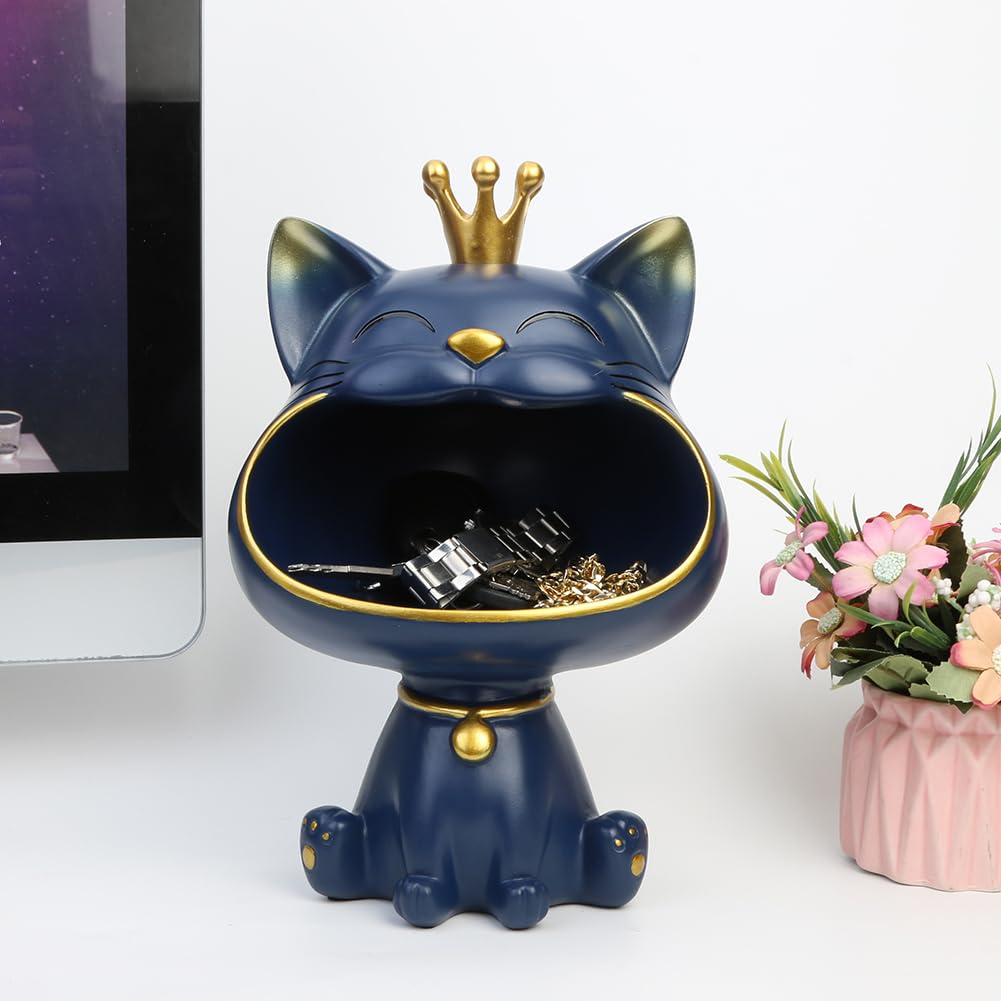 Amazon.co.jp: BLOOOK 笑い猫フィギュア 像 大きな口猫収納ボックス