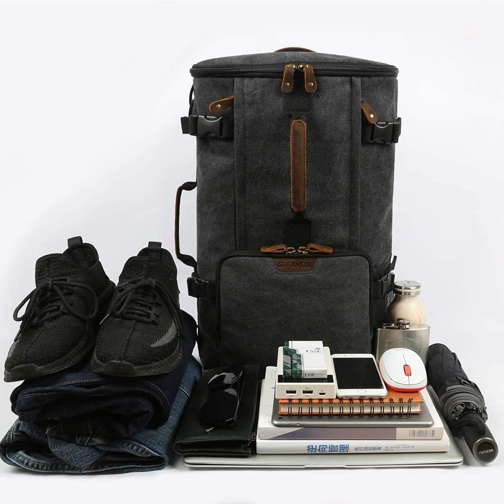 Buy GFAVOR 40L Travel Backpack, Vintage Canvas Rucksack Convertible