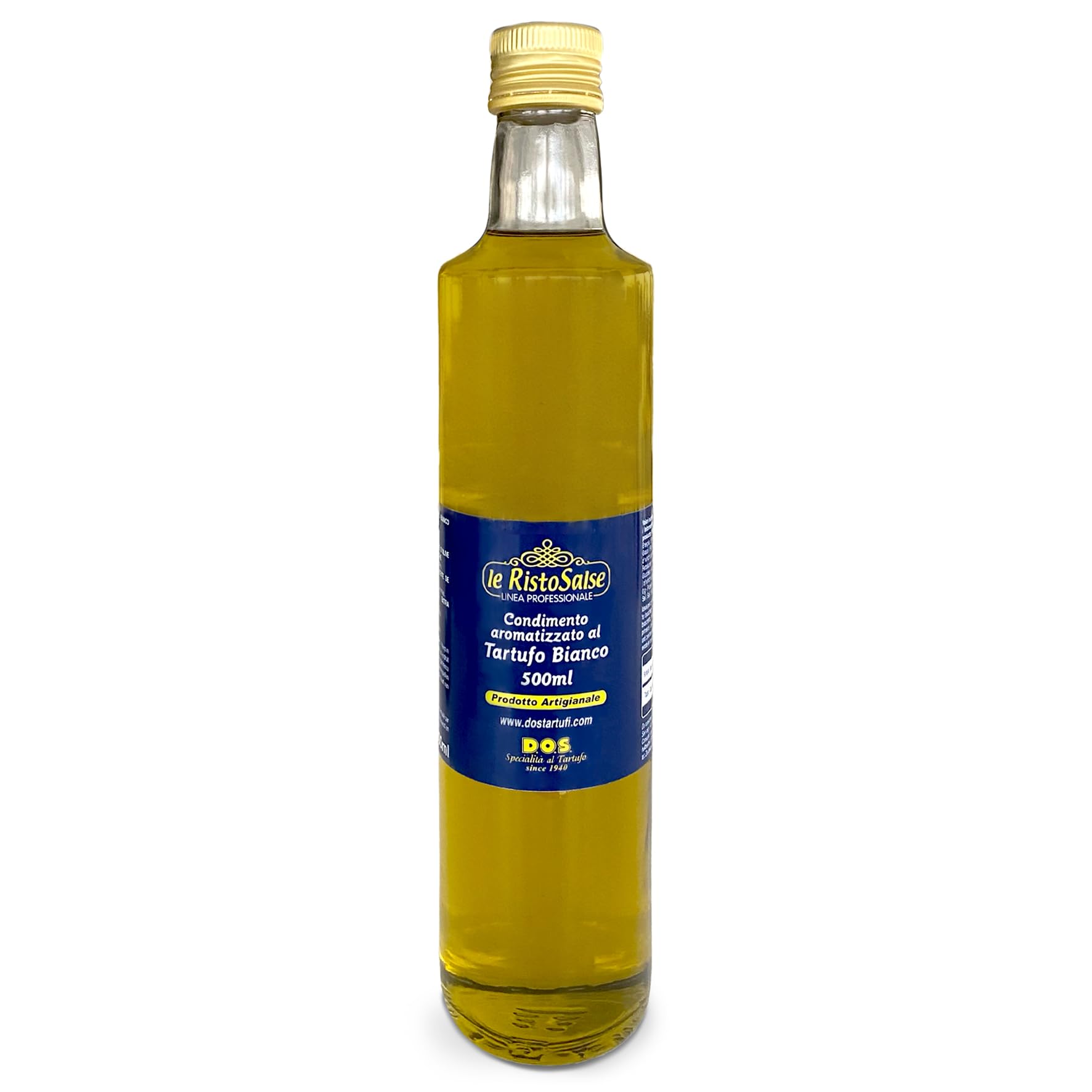 DOS Tartufi - Huile D'Olive Extra Vierge À La Truffe Blanche 500 ml | Goût Intense | Sans Conservateurs Ni Colorants | Pour Chefs Professionnels | Produit Artisanal, Vert Intense