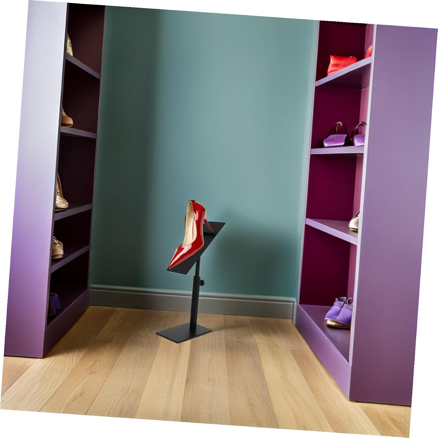 SOLUSTRE 2pcs Shoe Storage for Entryway Metal Shoe Display Rack High Heels Holder Adjustable Display Stands for Home