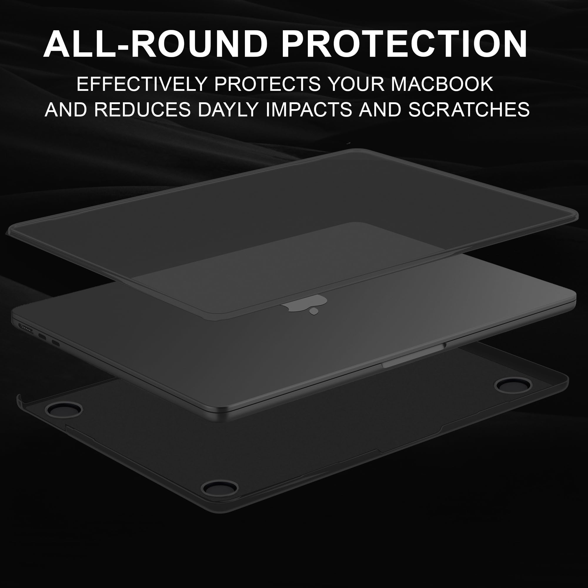 GPXIIZ Cover Compatibile con MacBook Pro 16 Pollici M4 M3 M2 M1 Pro/Max Custodia 2024-2021 A3403 A3186 A2991 A2780 A2485, Case Cover Rigida Protettiva Plastica Ultra Sottile 16,2",Grigio Spazio Opaco