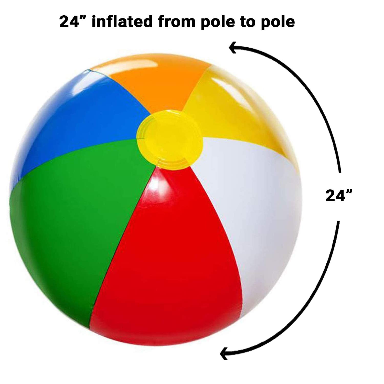 SHATCHI 2 Pcs 24 Inch Inflatable Rainbow Beach Ball - Image 4