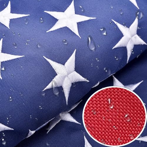 American Flag 3x5 FT Outdoor, Premium Heavy-Duty US Flag with Embroidered Stars, Sewn Stripes, Brass...