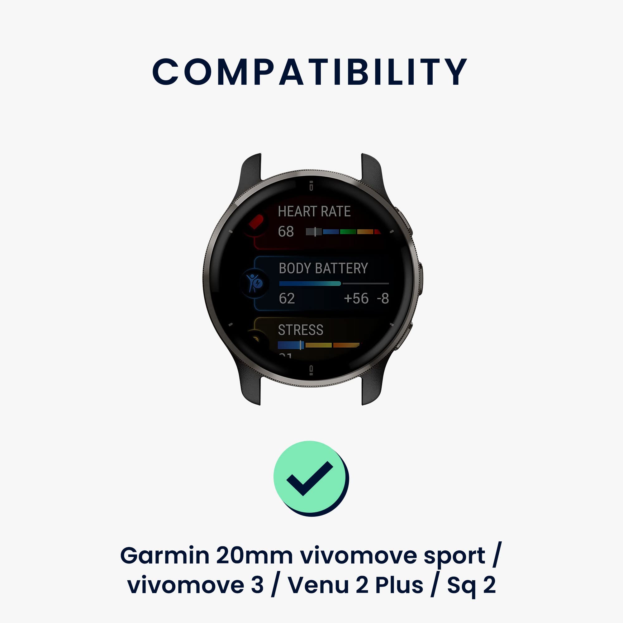 kwmobile Pulsera Compatible con Garmin Venu Sq/Venu 2 Plus/vivomove