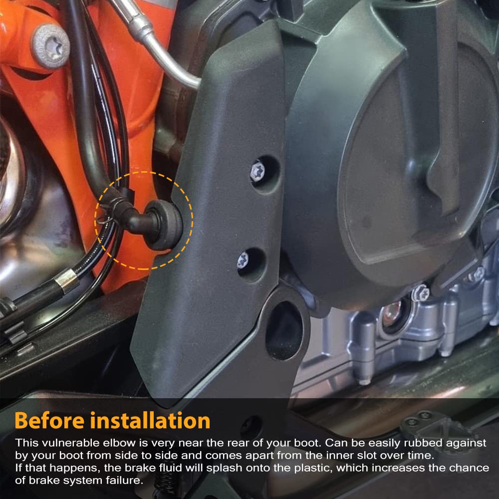 NICECNC Protector de Cilindro Maestro de Freno Trasero Compatible with 790/890 Adventure/Adventure R 2019 2020 2021 2022, Compatible with Husqvarna Norden 901 2022, Naranja