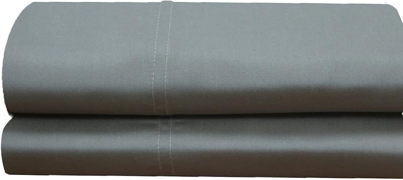 Solid 600-Thread-Count, 100-Percent Bamboo Viscose, Set of 2 Super Soft and Cool Standard Size Pillow Cases, Grey