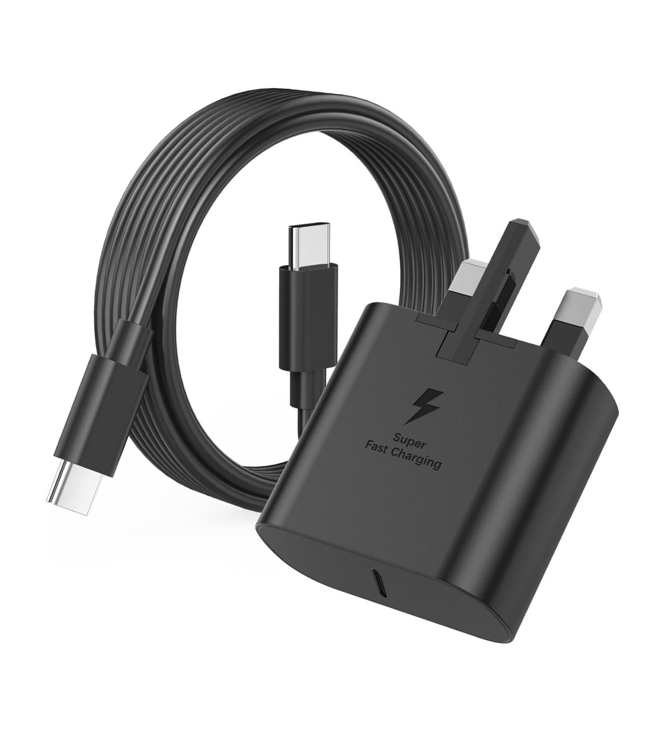 – 25W Super Fast Charger for Samsung Galaxy A17 / A07 / A16 / A56 / A36 / A15 / A25 / A35 / A55 / A05S / A06 / A13 / A12 / A26, USB-C Plug with 1M Type C Cable (Black)