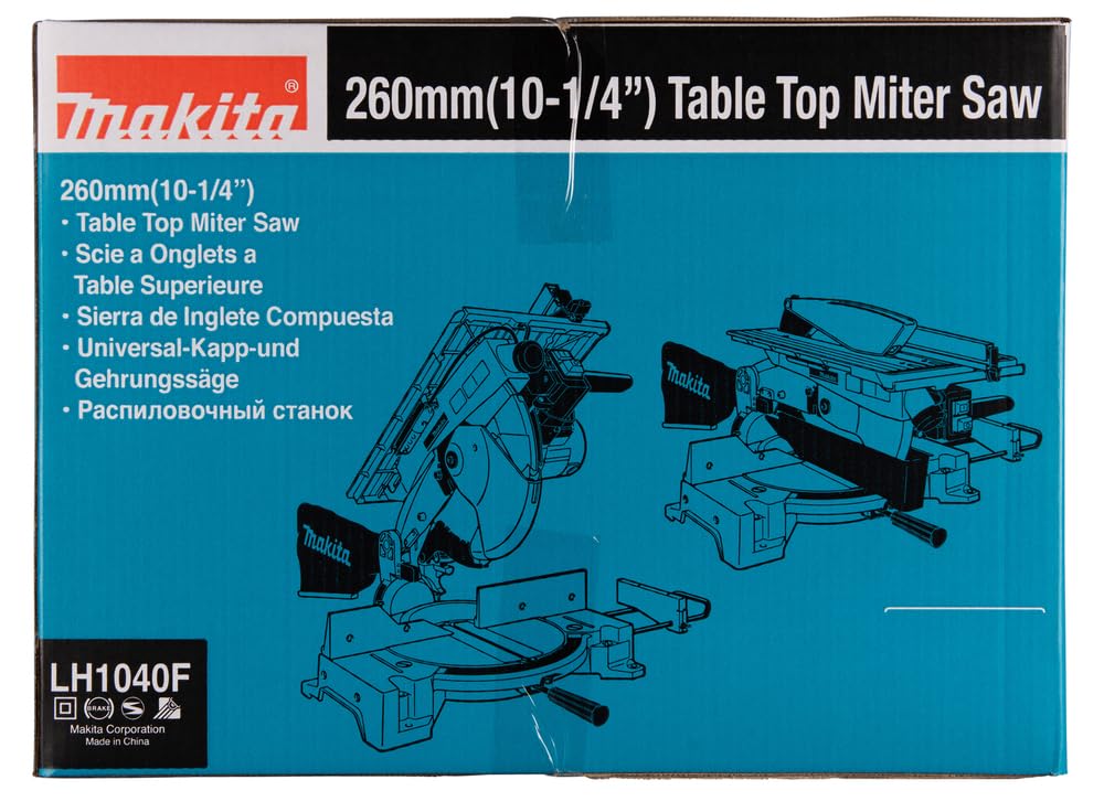 Makita LH1040F - Ingletadora Con Mesa Y Luz 1650W 4800 Rpm Disco 260 Mm 14 Kg