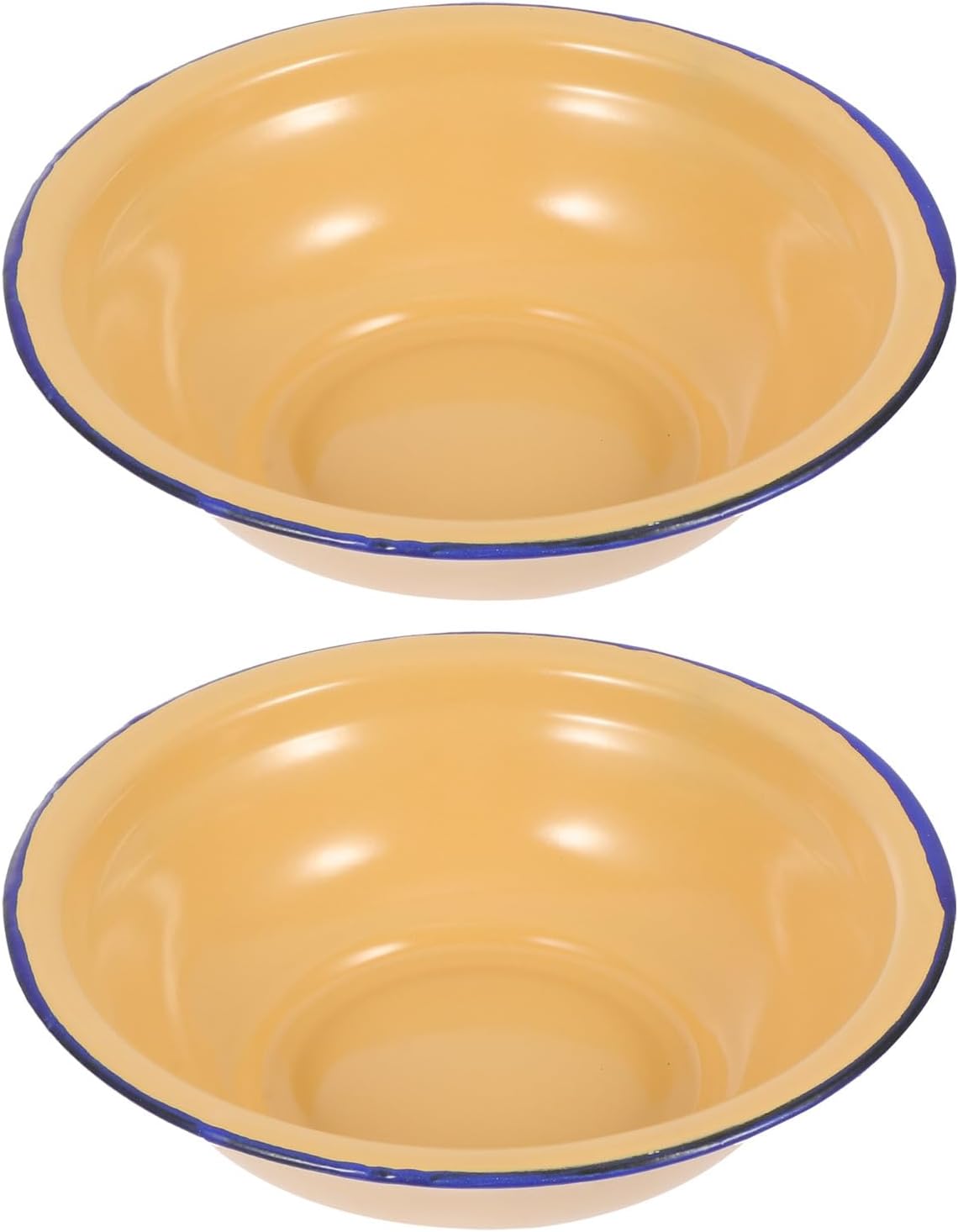 Alipis Xmas Vintage Enamel Soup Basin, Thickened Yellow Bowl for Home