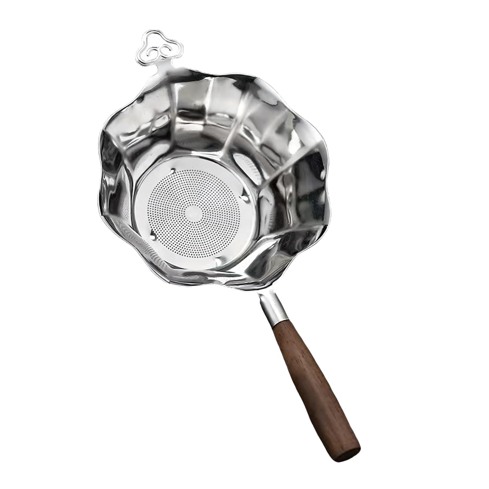 Filter for Cups and Teapots, Stainless Steel Fine Mesh Strainer with Wooden Handle for Loose Tea Brewing Tool Tea Strainer with Handle Loose Filter Fine Mesh Sieve Cup Teapot Wooden Infuser Daily