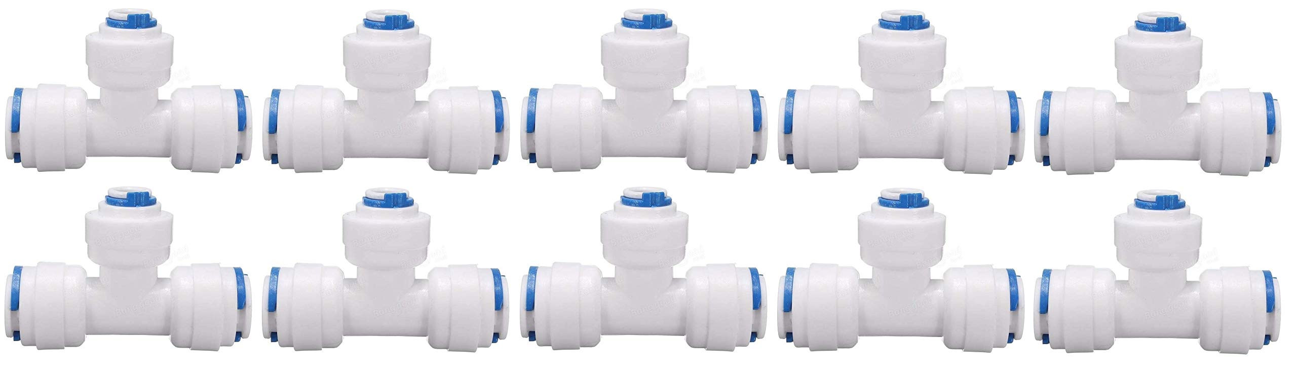 KRPLUS Plastic 1/4 Inch 3 Way Quick Connect Push Fit Tee Shape RO Pipe Connector Jointer for RO Water Purifier Tube Fitting White (Pack of 10) (B089GXJY5G) Amazon Price History, Amazon Price Tracker