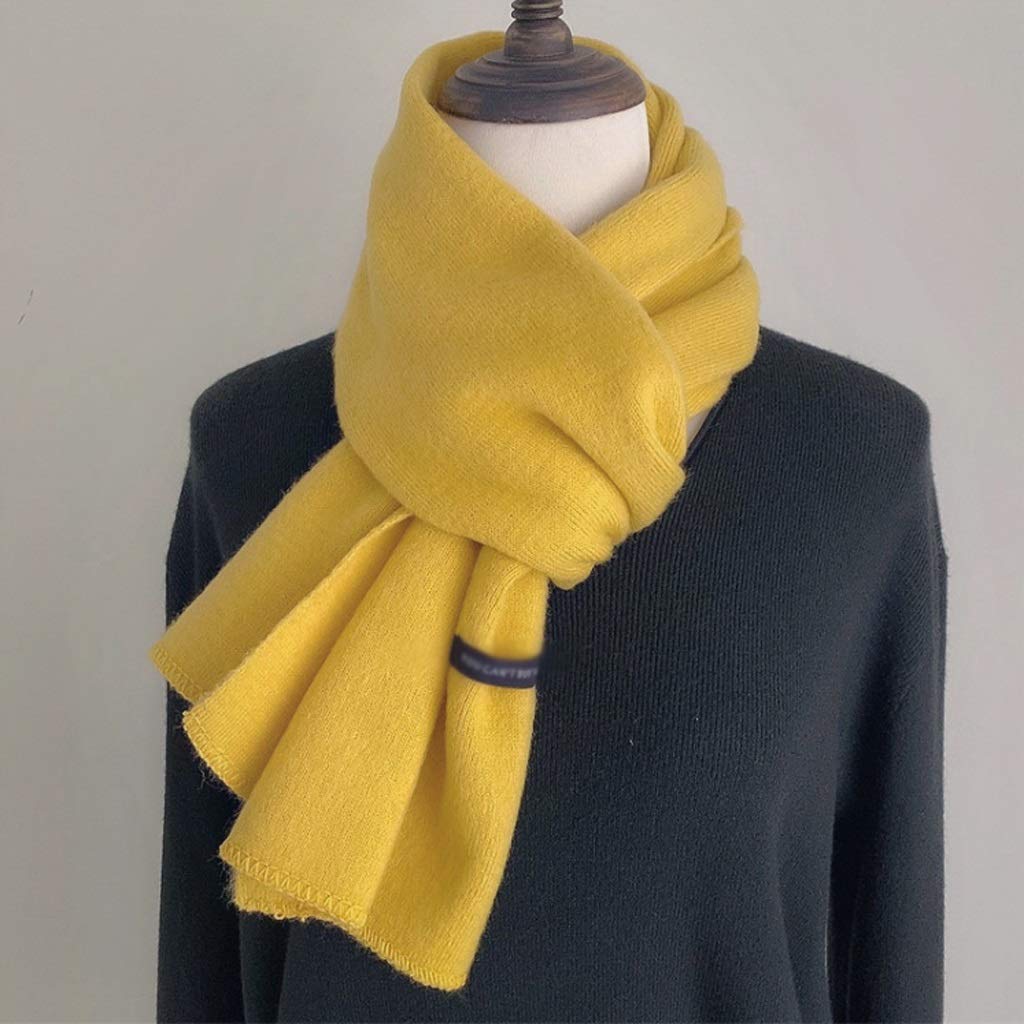 Einfacher, einfarbiger, modischer, gestrickter Wollschal für Damen, Herbst und Winter, Wärme, Nackenschutz, Kleiner Schal, Dicker Studentenschal