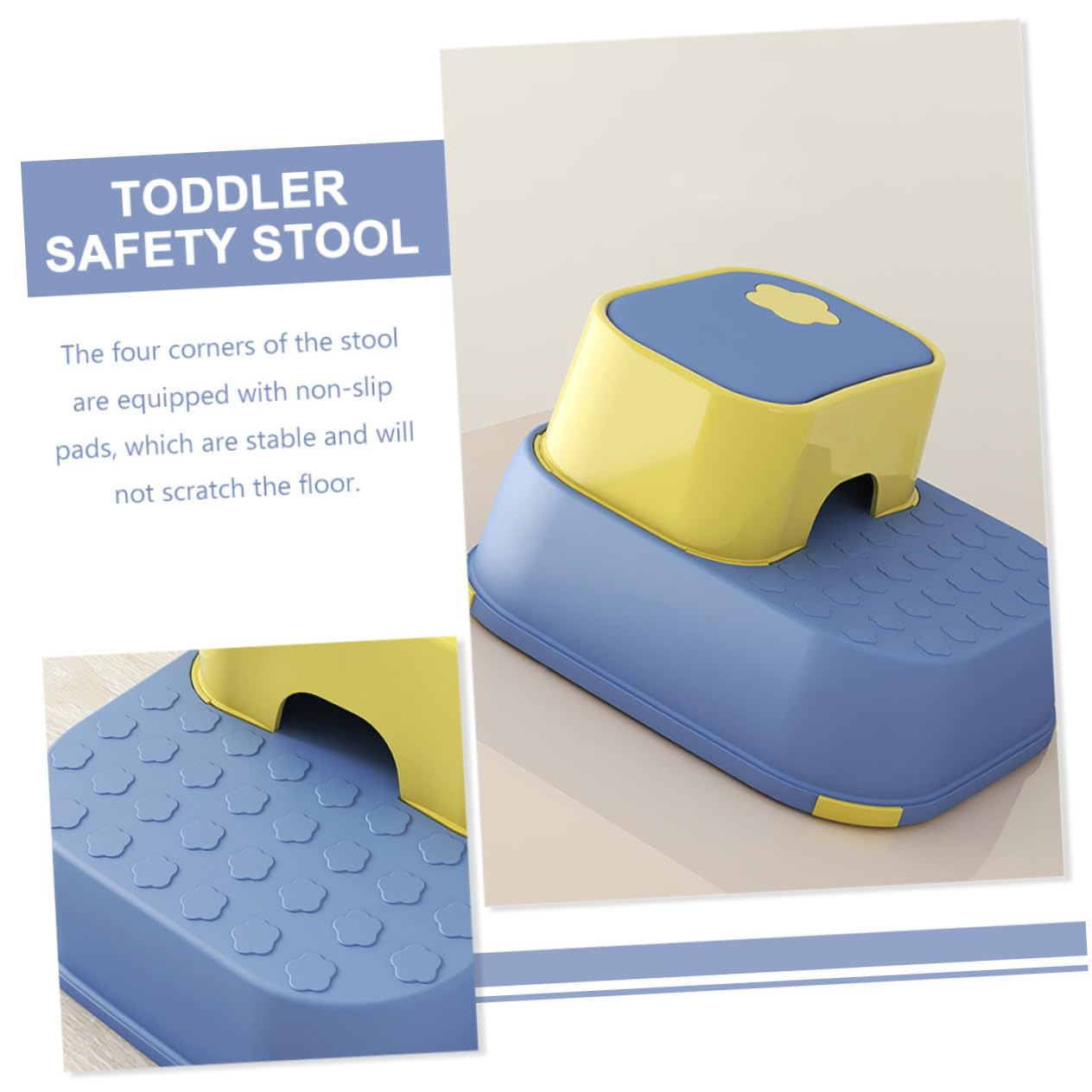 Yardwe Taburete para Niños y Niñas Dos Escalones de Material PP Grueso, Superficie Antideslizante y Diseño Compacto, Adecuado para Uso Diario como Reposapiés Cambiar Zapatos