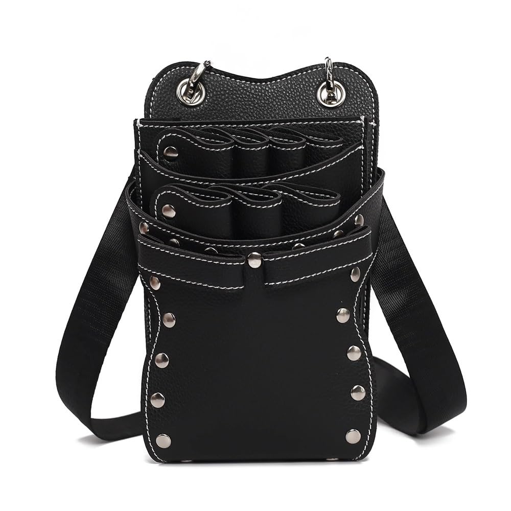 Borsa per Forbici da Parrucchiere Borsa a tracolla for riporre forbici da parrucchiere e utensili per Salone(Schwarz)