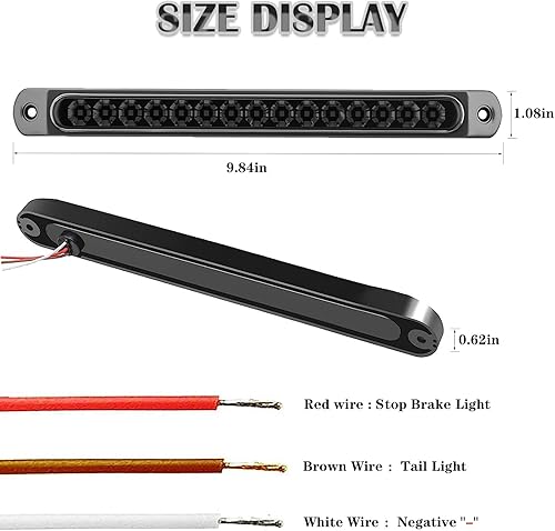 Miniatura 2 de Barra de 15 luces LED de freno de remolque, luces traseras rojas para luces LED de remolque, impermeables, para camión, remolque, marcador, barra de