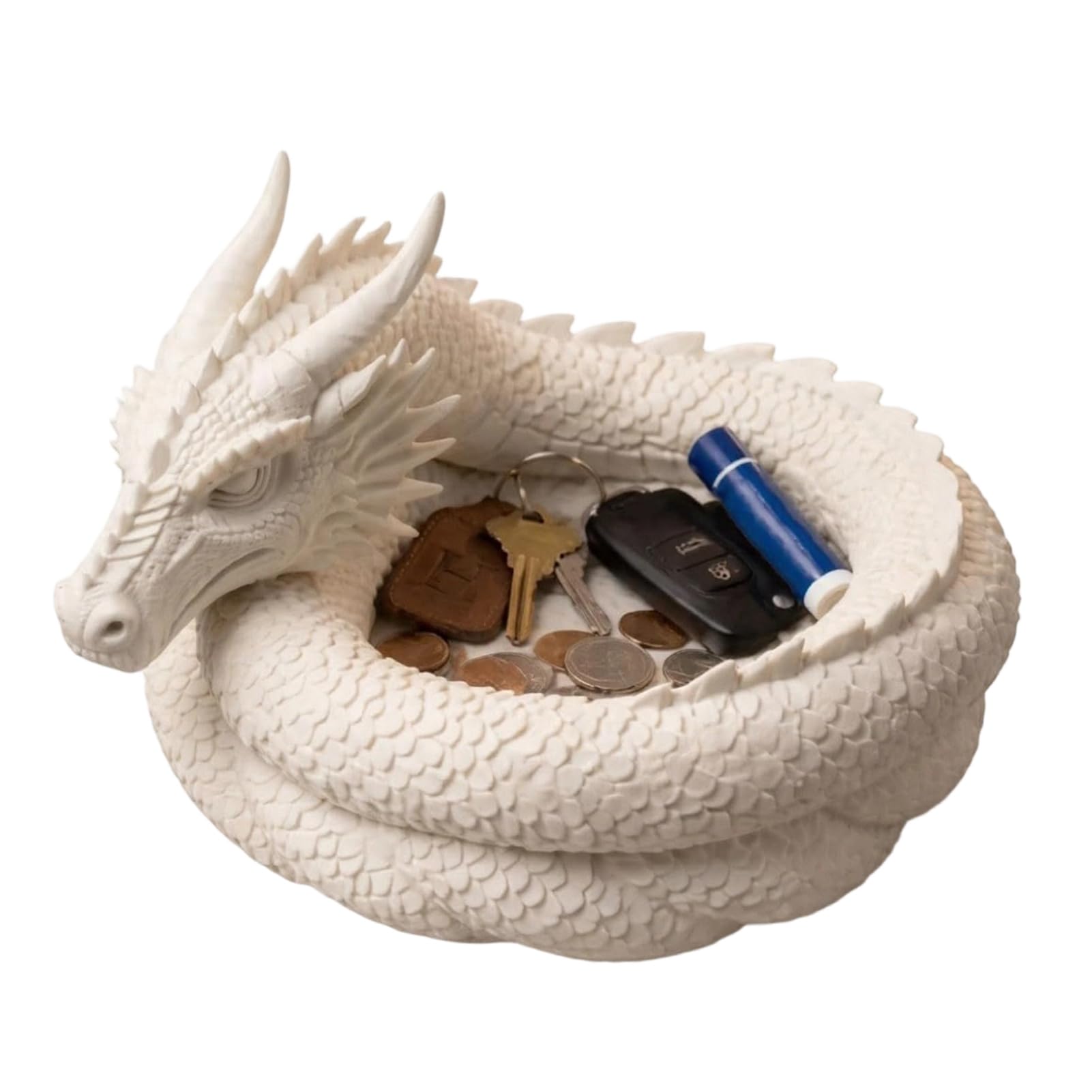 Glifora 3D Printed Fantasy Dragon Catchall - Gothic Dragon Catchall Bowl, Desktop Key Storage Tray, Jewelry Tray Organiser, Desk Companion for Home Office, Room and Entryway Decor