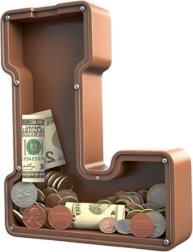 UBeesize Alcancía de madera extra grande de 12 pulgadas, alcancía de letras para niños y niñas, banco de monedas para niños, Navidad, cumpleaños,