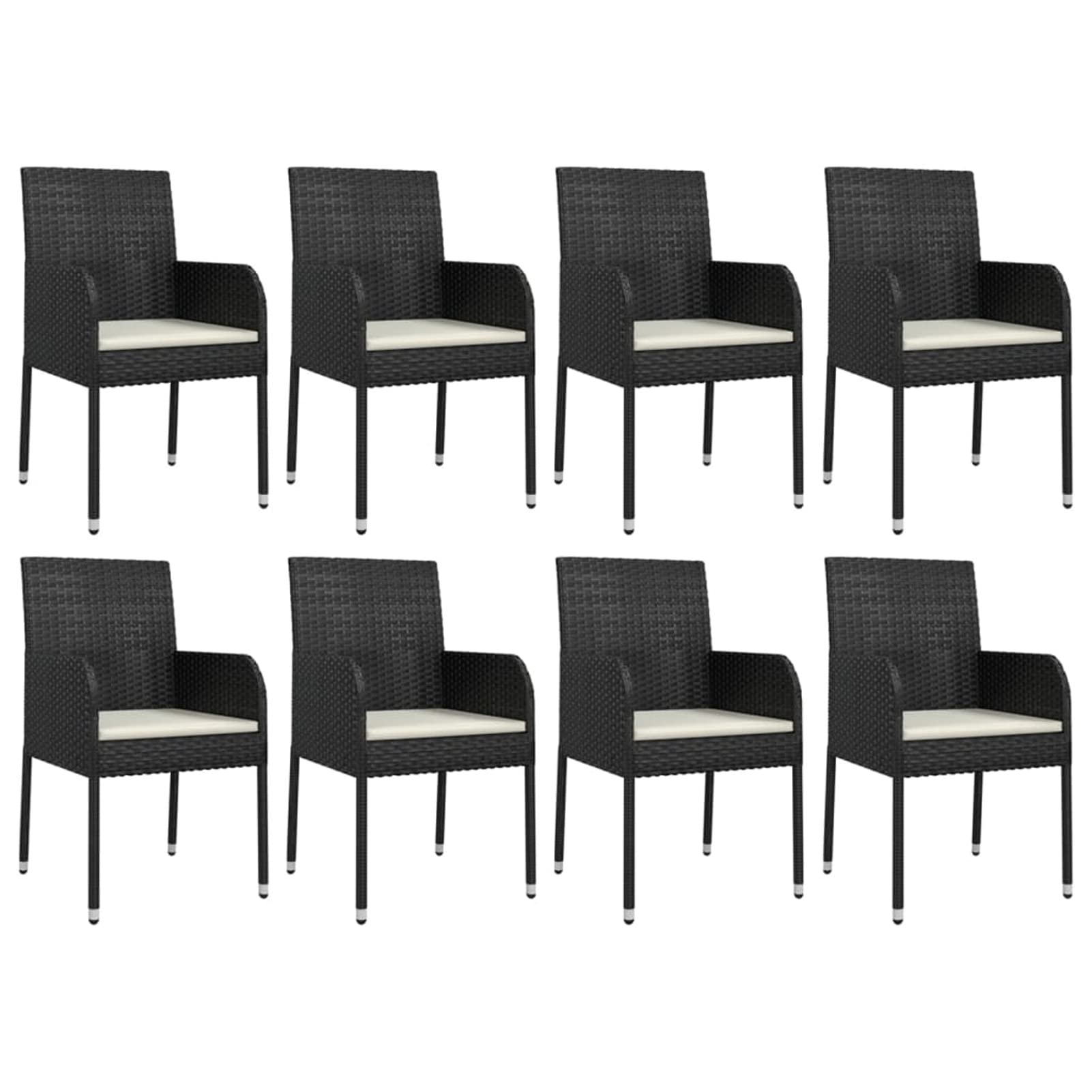 Gecheer Salon de jardin 9 pièces pour 8 personnes, table de jardin avec plateau en verre et fauteuils, meubles de terrasse, meubles de jardin