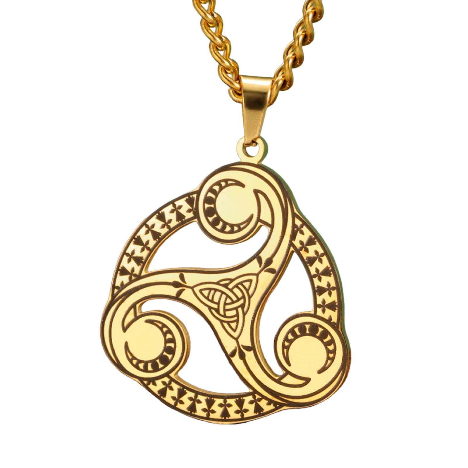 Collier trisquelette de géométrie sacrée celte d'exception