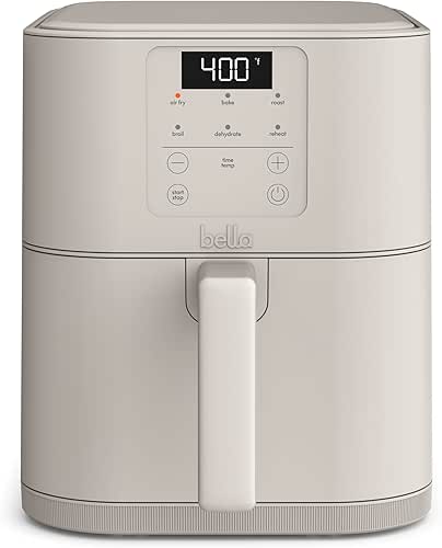 bella 6 Qt Slim Air Fryer, Fits-anywhere™ Kitchenware, EverGood™ Ceramic