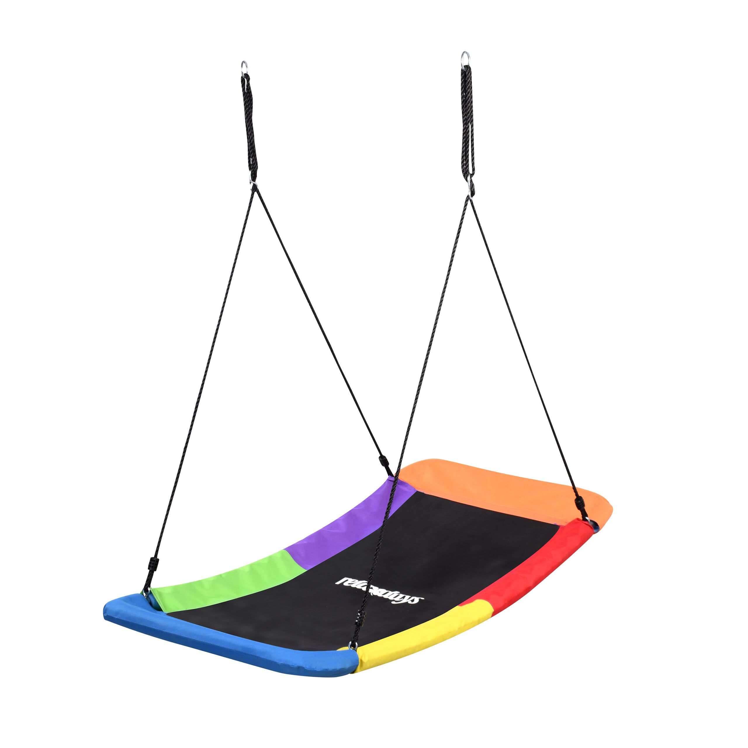 Relaxdays Balançoire-nid incurvée pour Enfants et Adultes, 150 kg, 150 x 80 cm, Multicolore