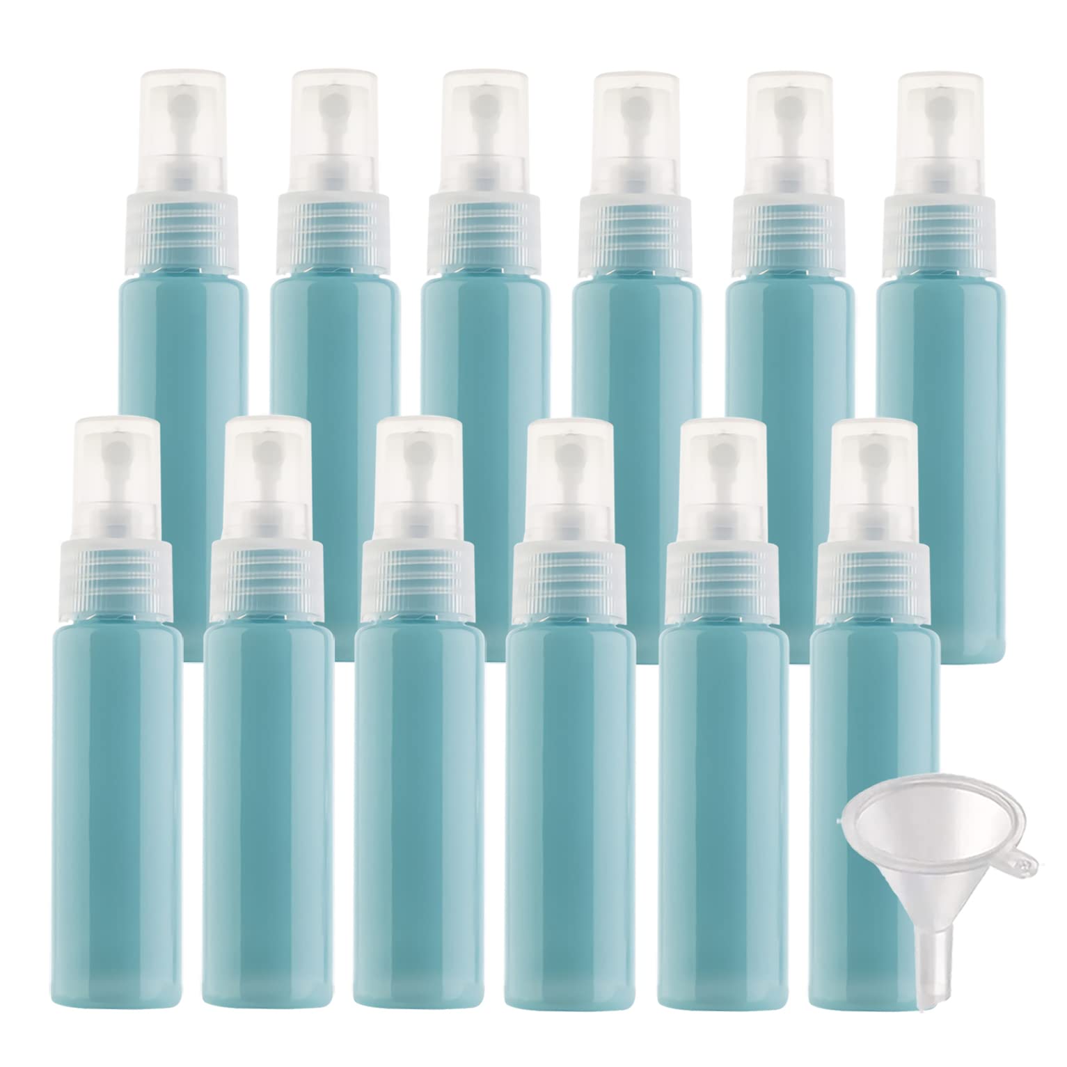 100 Stück 30ml Sprühflasche Blau Leer Feinen Nebel Sprühflasche Reise Zerstäuber Klein Plastik Nebel Parfümzerstäuber Reiseflaschen mit Trichter