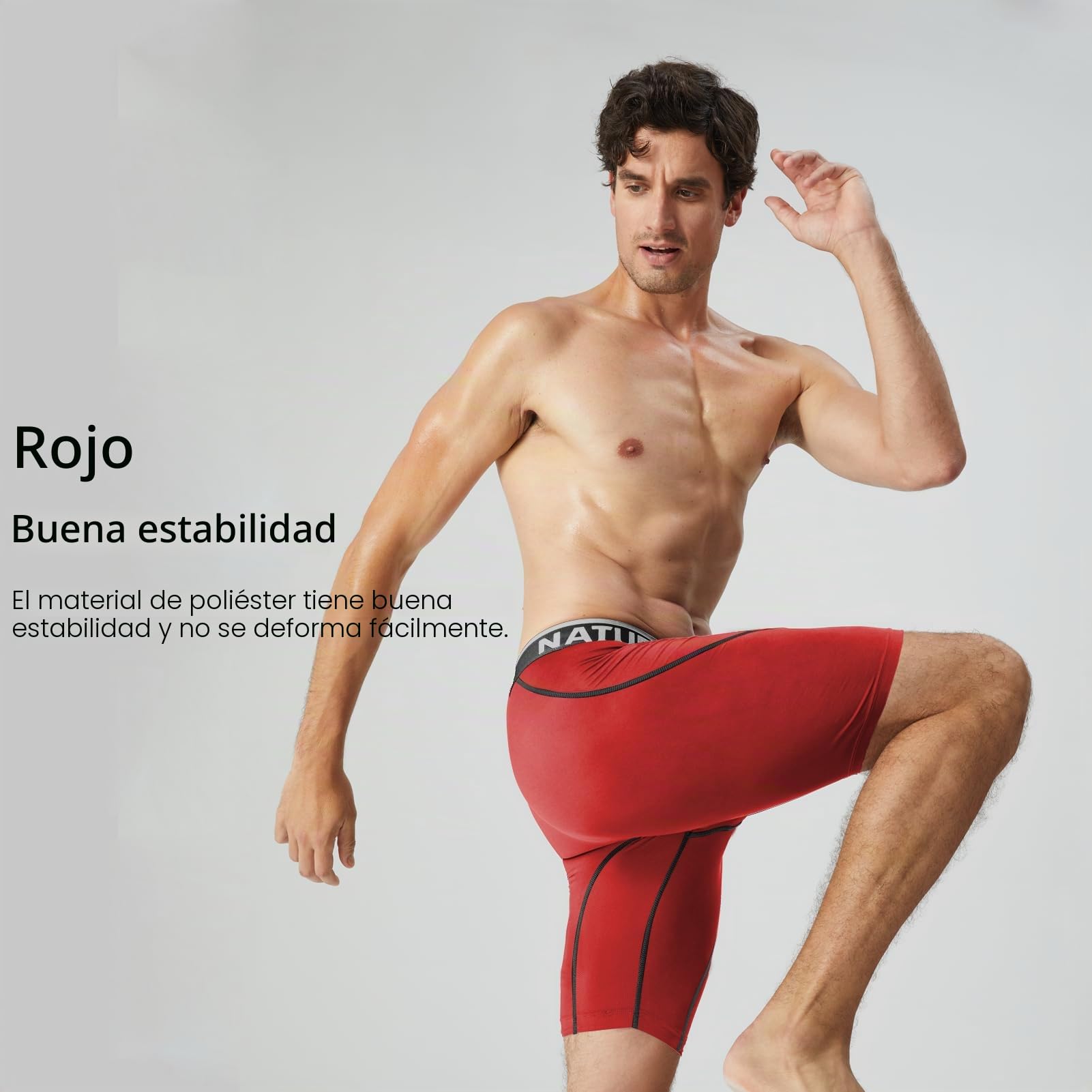 Natural Feelings 9in Pack de 4 Boxer Hombre Largos Calzoncillos Deportivos Hombre Elástico Ropa Interior Hombre Boxers para Hombres Absorción De Humedad