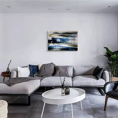 Miniatura 803 de Lienzo artístico para pared, pinturas de arte abstracto, fantasía azul, grafiti colorido sobre fondo blanco; decoración artística moderna para sala