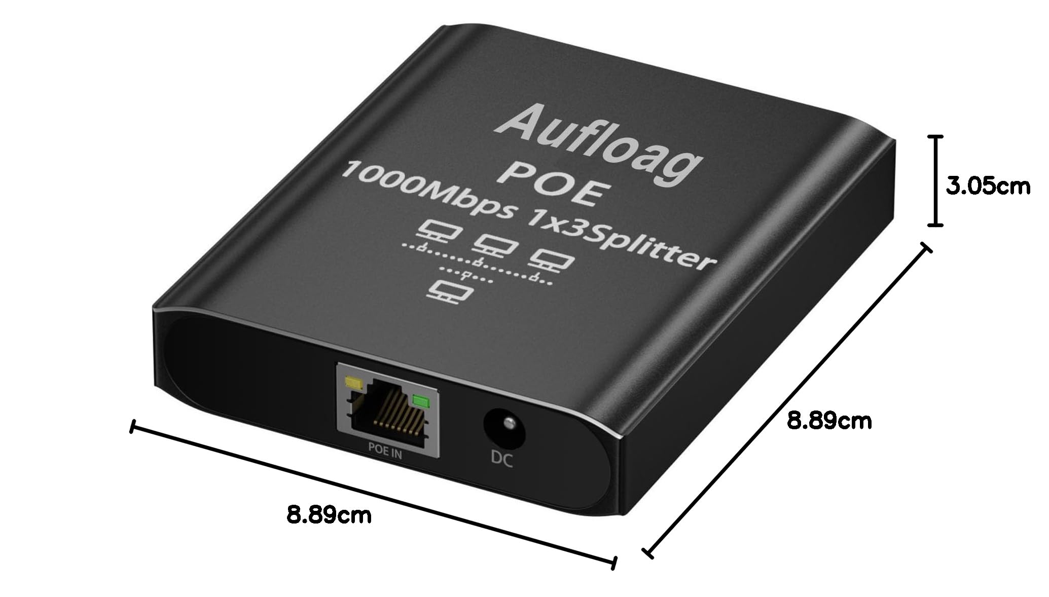 Répartiteur Ethernet Gigabit PoE, multiplicateur de ports RJ45 1000 Mbps, alimentation USB-C, commutateur réseau pour Cat5/6/7/8 (répartiteur Ethernet Gigabit PoE 4 ports)