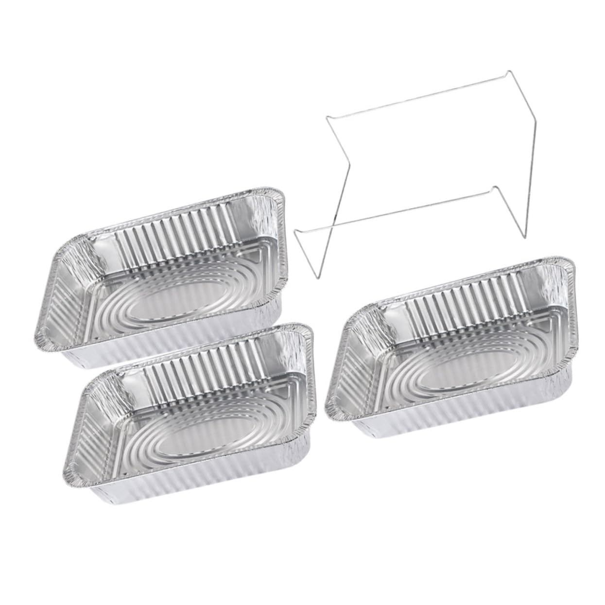 BRIGHTFUFU 4Pcs Aluminum Foil Drip Pan with Cover Disposable Tin Trays for Outdoor Cooking Food Storage Takeaway for Picnics Parties High Temperature Use