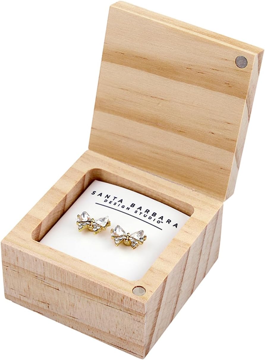 Santa Barbara Design Studio Boxed Earring Set - 1-Pair Earrings in Decorated Pinewood Gift Box